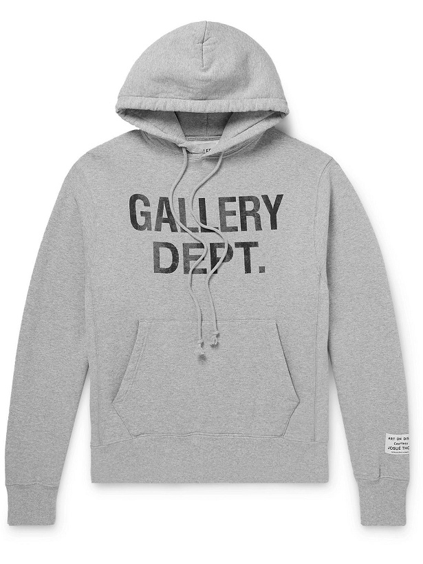 Photo: Gallery Dept. - Logo-Print Cotton-Jersey Hoodie - Gray