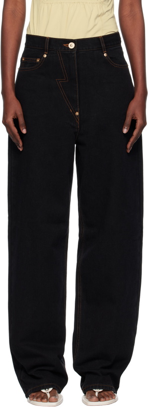 Photo: Pushbutton Black Straight Jeans