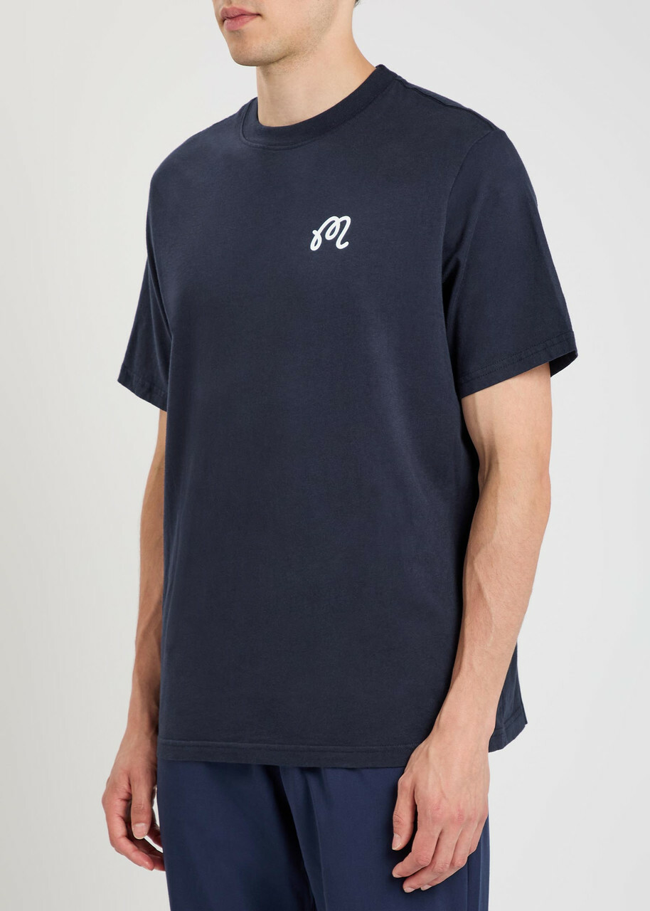 Malbon Origin Printed Cotton T-shirt Navy
