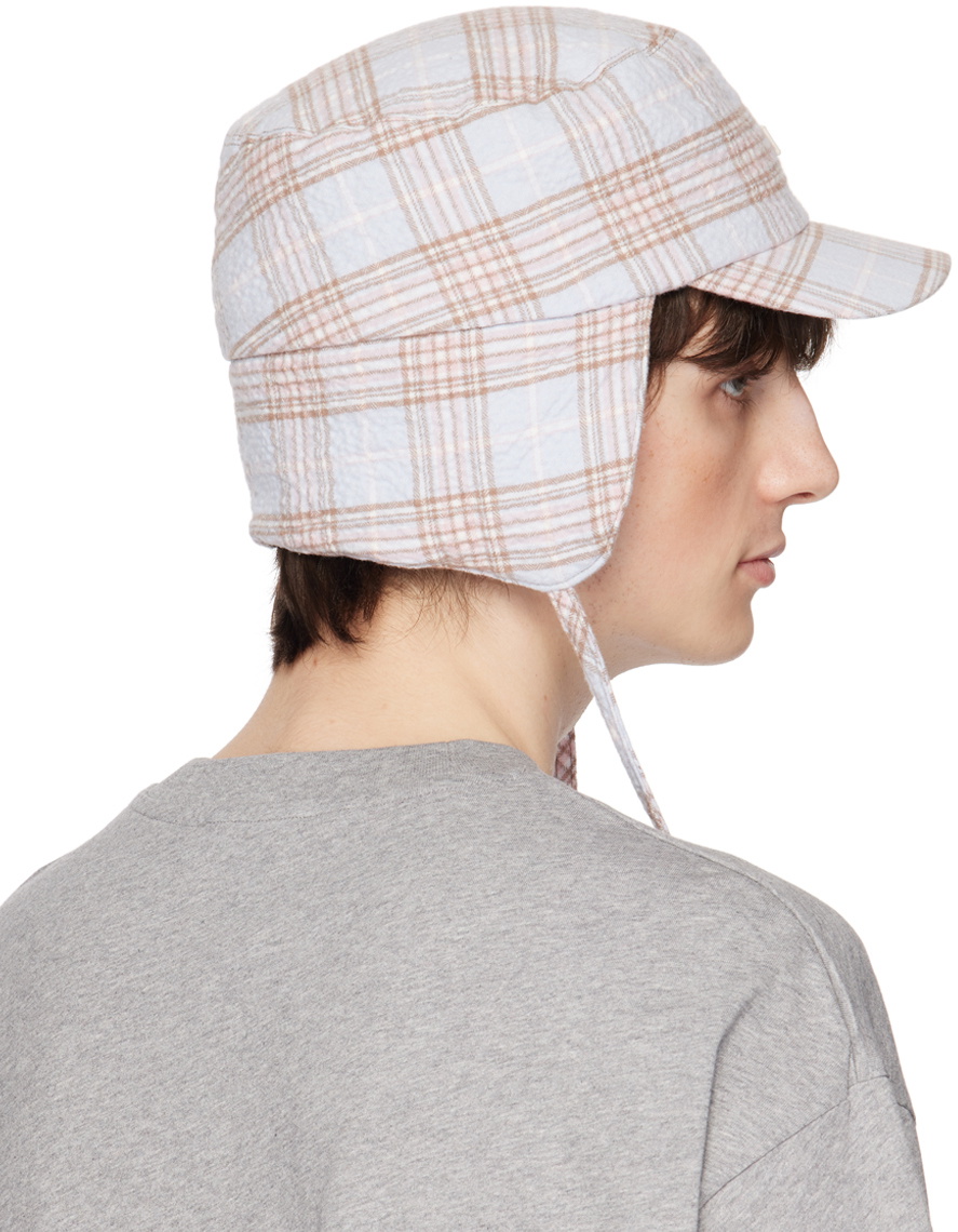 帽子 ACNE Studios check cap Acne Studios Blue Check Trapper Cap Acne Studios
