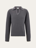 Ferragamo Mens Knitted polo top in Grey