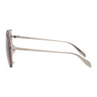 Alexander McQueen Gold Aviator Clip-On Sunglasses