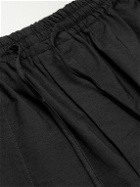 LOEWE - Paula's Ibiza Straight-Leg Cropped Cotton-Blend Drawstring Trousers - Black