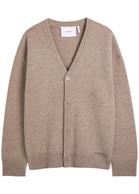 Photo: Axel Arigato Milo Logo-embroidered Wool Cardigan Brown