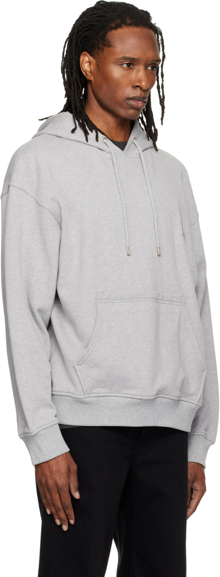 WOOYOUNGMI Gray Flower Back Logo Hoodie