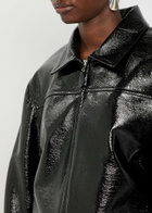 Courrèges Quilted Faux Patent Leather Jacket Black