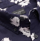 Club Monaco - Slim-Fit Button-Down Collar Printed Cotton Shirt - Navy