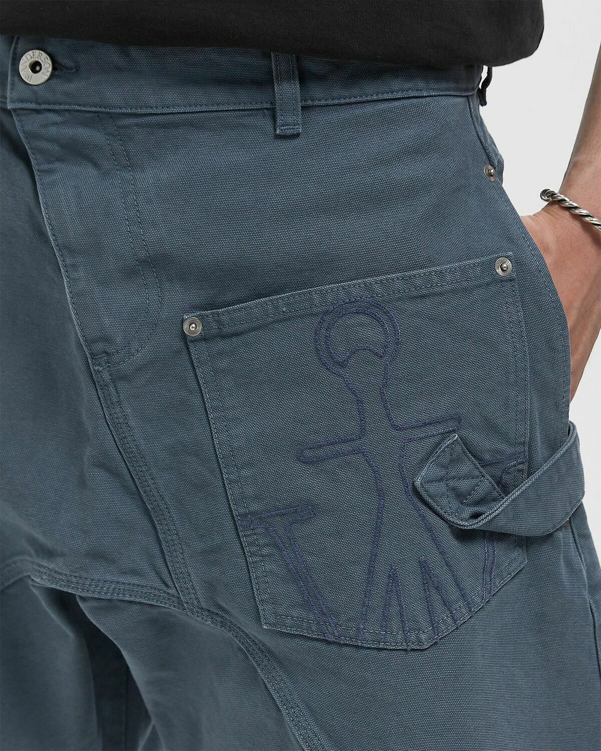 JW Anderson TWISTED WORKWEAR SHORTS Blue Mens Casual Short