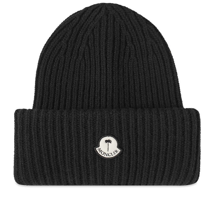 Photo: Moncler Genius 8 Moncler Palm Angels Patch Ribbed Beanie