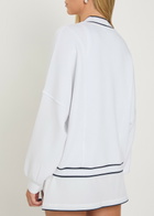 Varley Decker Off Court Stretch-jersey Cardigan White