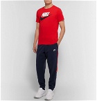 Nike - Tapered Shell-Trimmed Fleece Sweatpants - Men - Navy