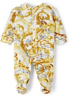 Versace Baby Gold Baroccoflage Beanie & Bodysuit Set