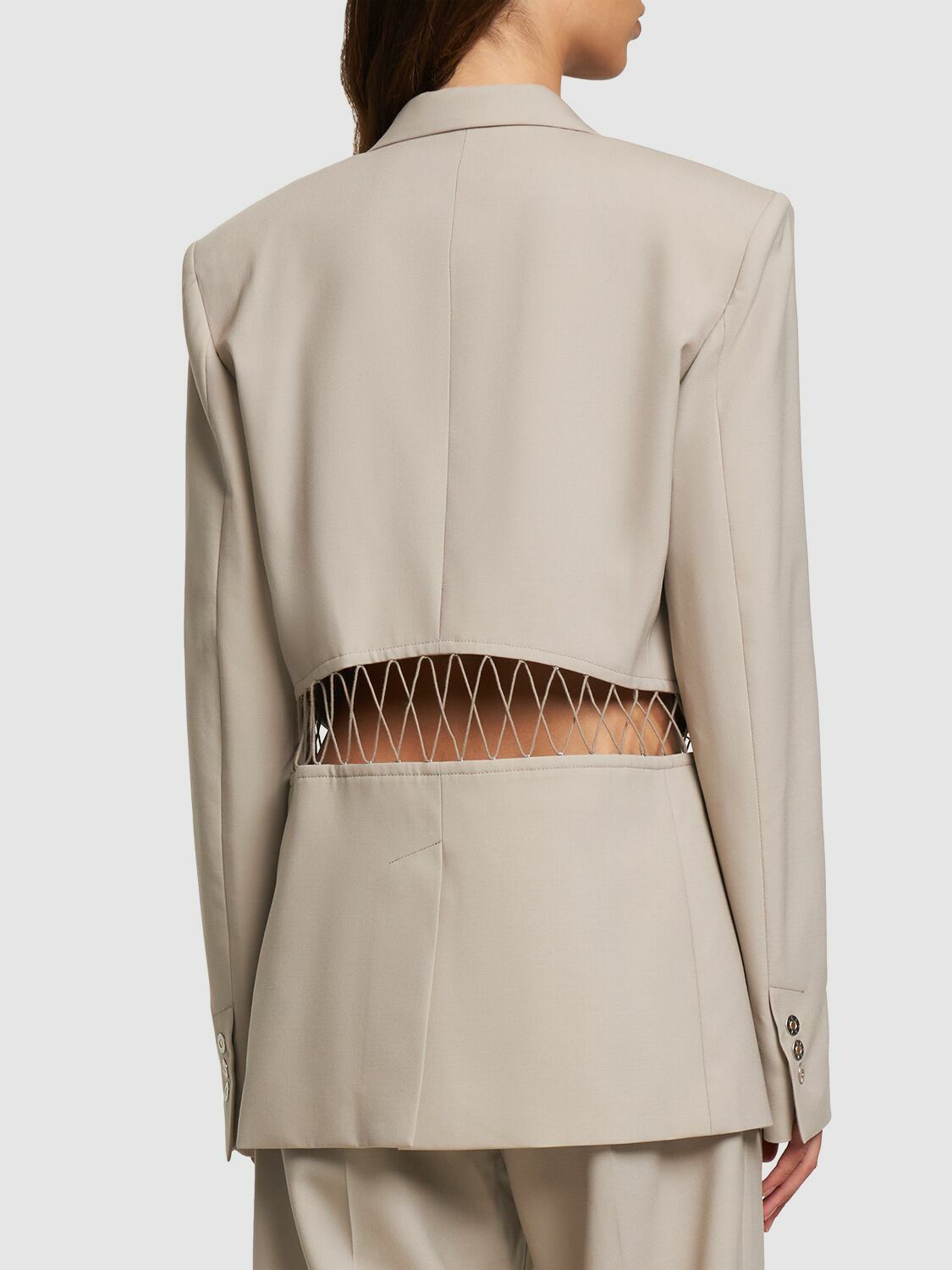 DION LEE - Single Breasted Wool Interlock Jacket Dion Lee