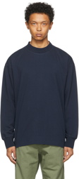 MHL by Margaret Howell Navy Gym Long Sleeve T-Shirt