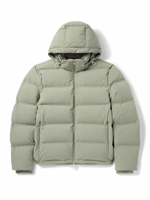 Photo: Brunello Cucinelli - Quilted Padded Hooded Shell Down Jacket - Green
