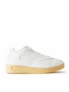 Jil Sander - Mesh-Trimmed Leather Sneakers - White