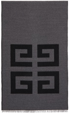 Givenchy Black & Grey Wool 4G Scarf