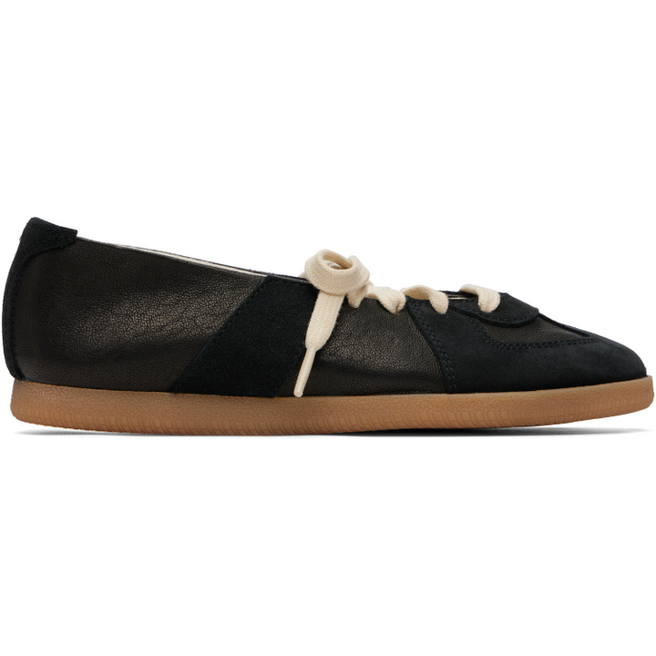 Photo: Maison Margiela Black Replica Soft Laced Ballerina Flats