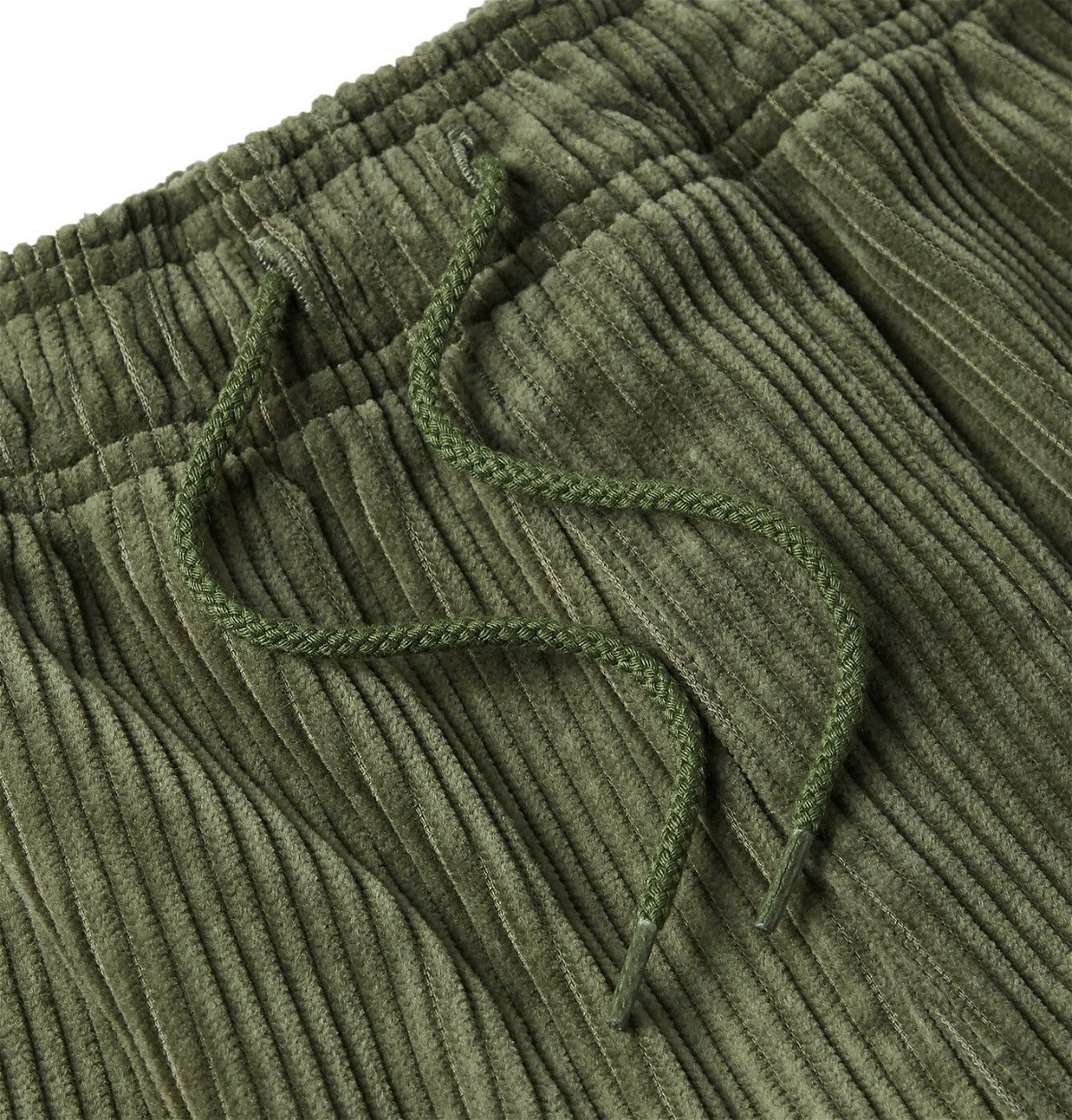 WTAPS - Chef Cropped Cotton-Corduroy Drawstring Trousers - Green WTAPS