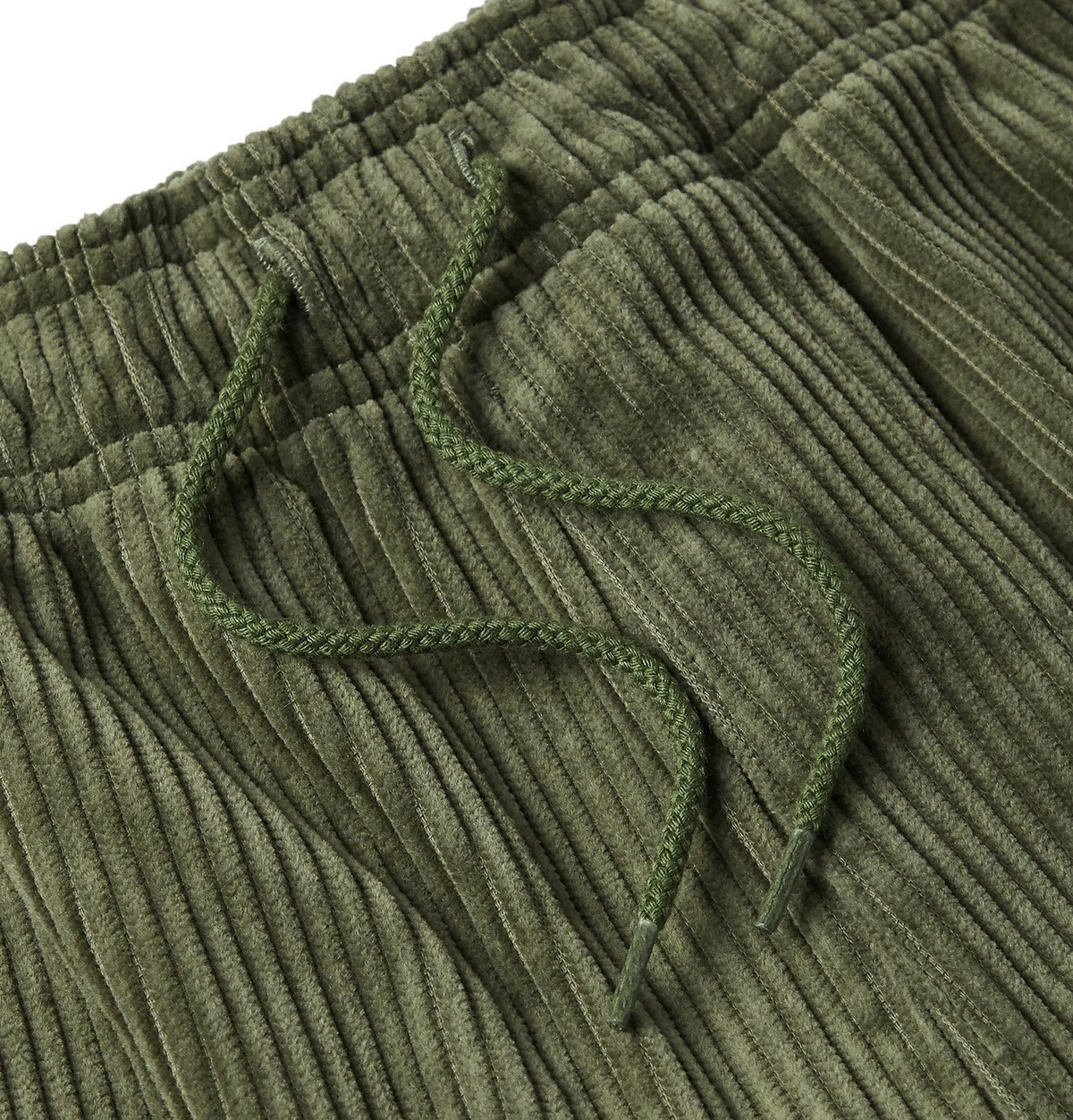 WTAPS - Chef Cropped Cotton-Corduroy Drawstring Trousers - Green