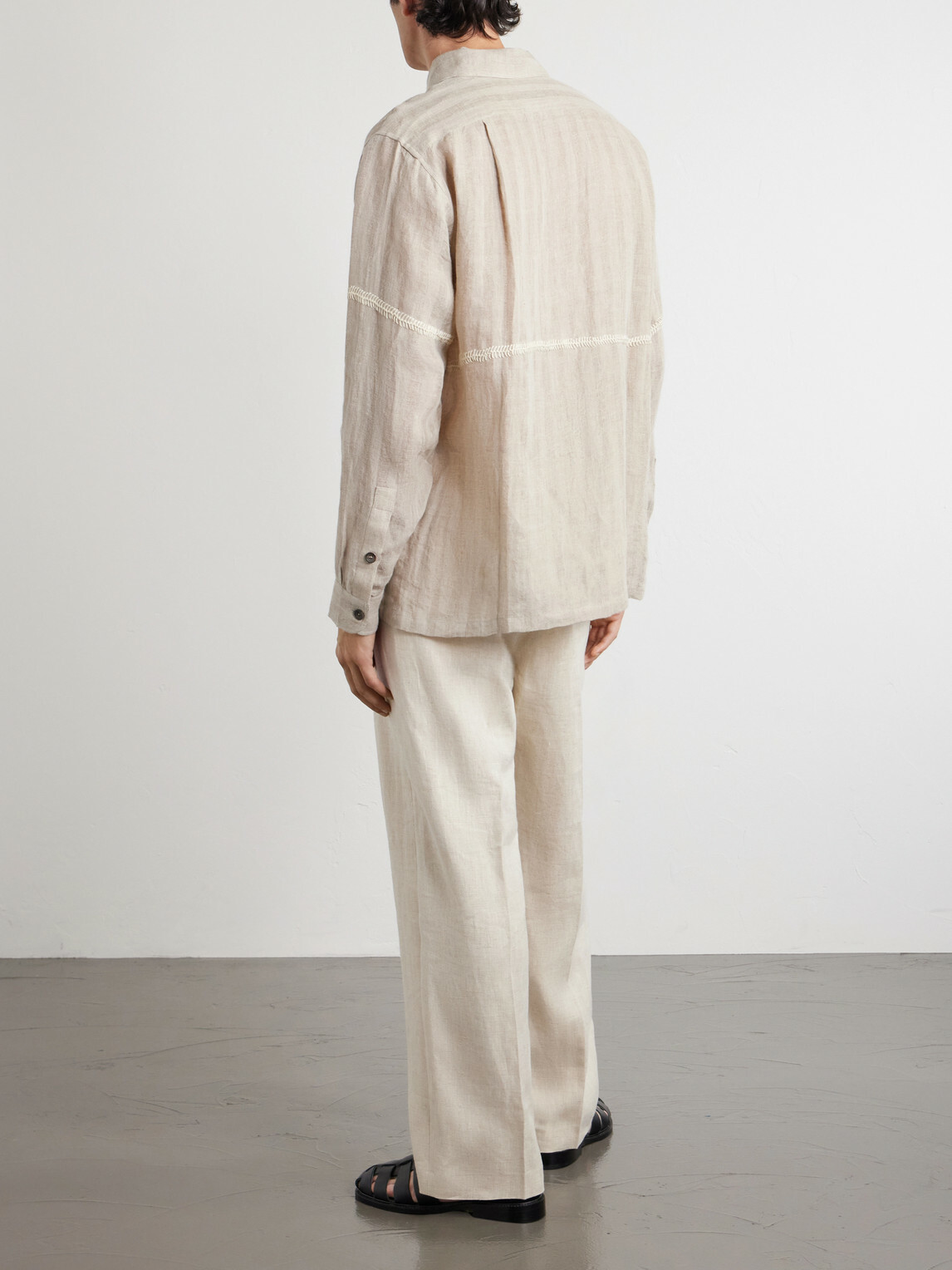 Kartik Research - Rabari Embroidered Linen Shirt - Neutrals