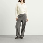 DUNST Women's Boucle Wide Leg Sweatpants in Melange Grey