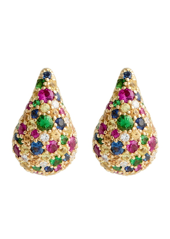 Photo: Roxanne First Happy Tears 14kt Gold Drop Earrings - Multicoloured 1 - One Size