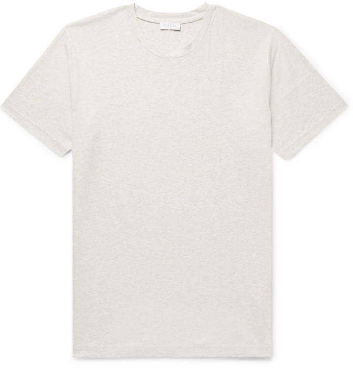 Photo: Sunspel - Riviera Mélange Cotton-Jersey T-Shirt - Men - Cream
