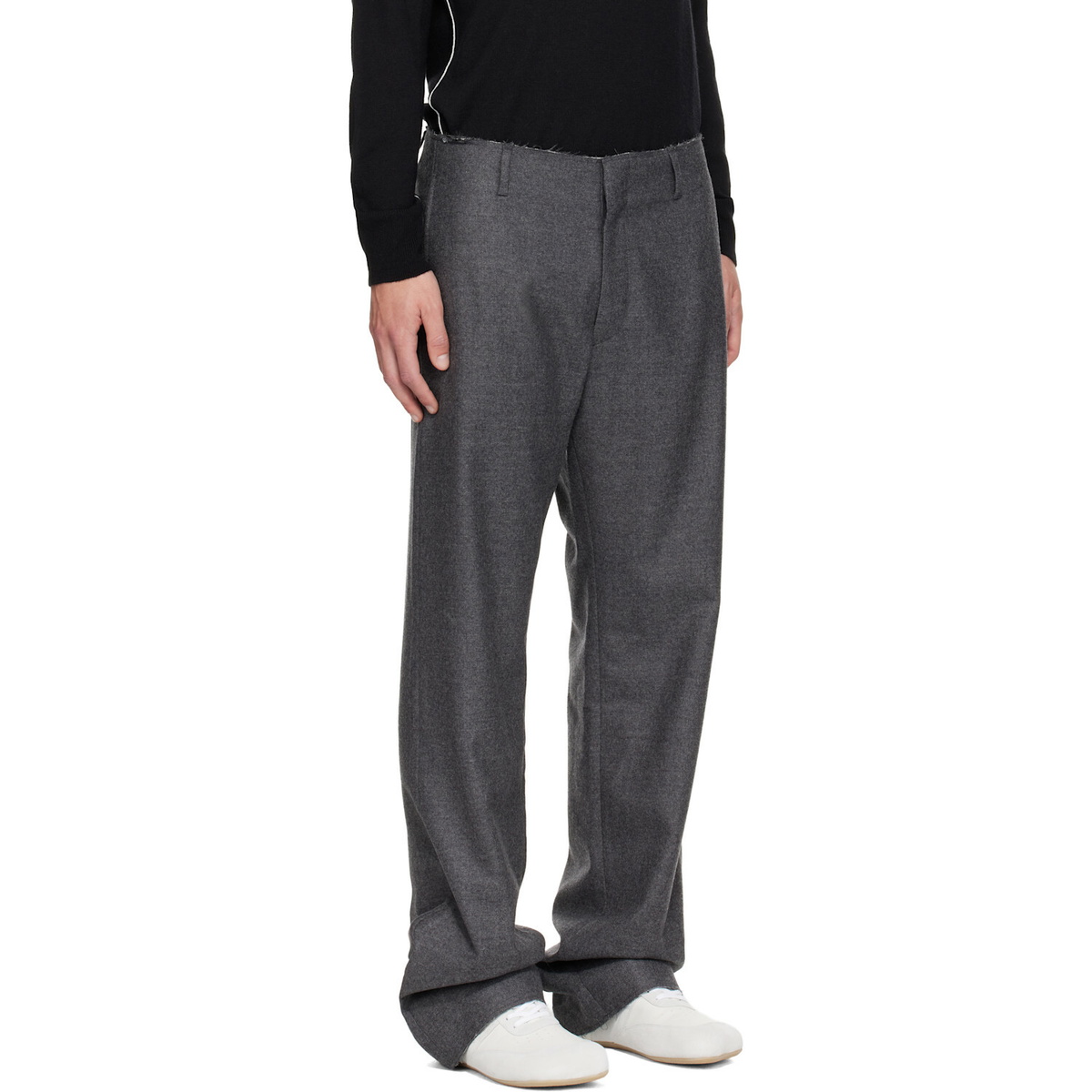 MM6 Maison Margiela Gray Pleated Cotton Wool Trousers