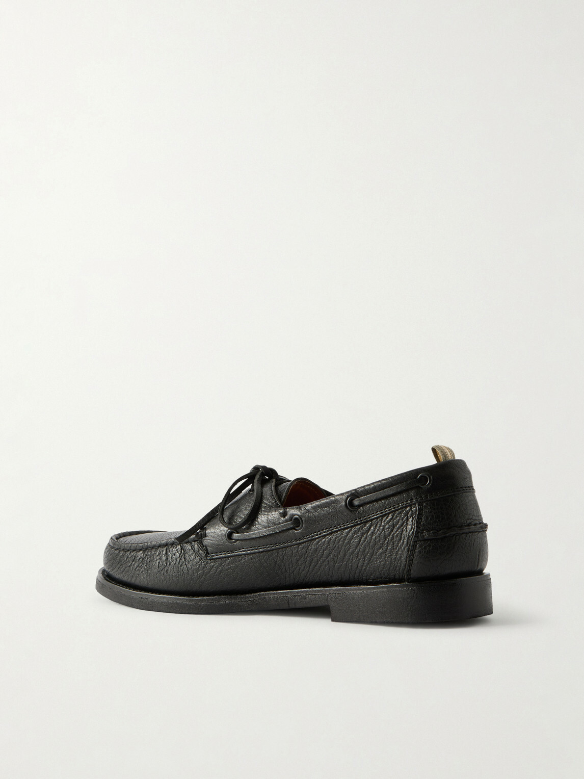 Officine Creative - Balfron Leather Boat Shoes - Black