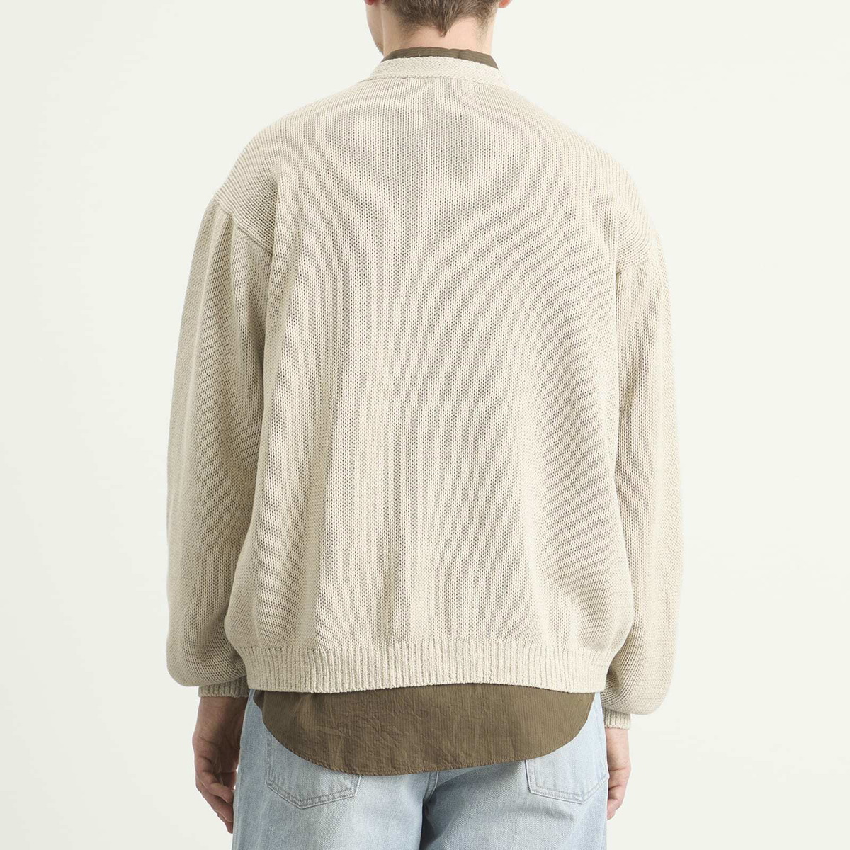 Kaptain Sunshine Men's Cotton Washi Hand Frame Cardigan in Ash Grey