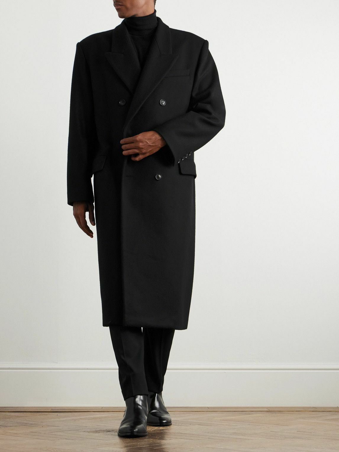 Nili Lotan - Double-Breasted Wool-Blend Coat - Black