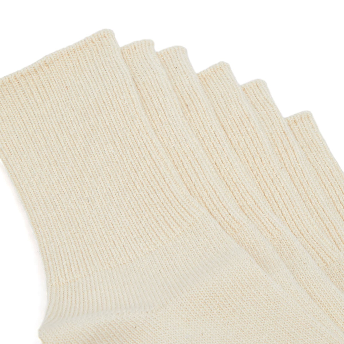 RoToTo Organic Daily Ribbed Crew Sock - 3 Pack in Ecru