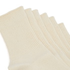 RoToTo Organic Daily Ribbed Crew Sock - 3 Pack in Ecru