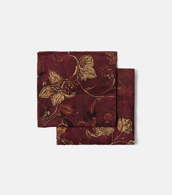Photo: The House of Lyria Myosotis set of 2 linen and cotton napkins