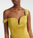 Alex Perry Draped one-shoulder satin crêpe gown