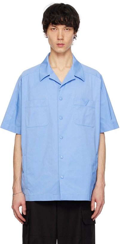 Photo: Valentino Blue Paneled Shirt