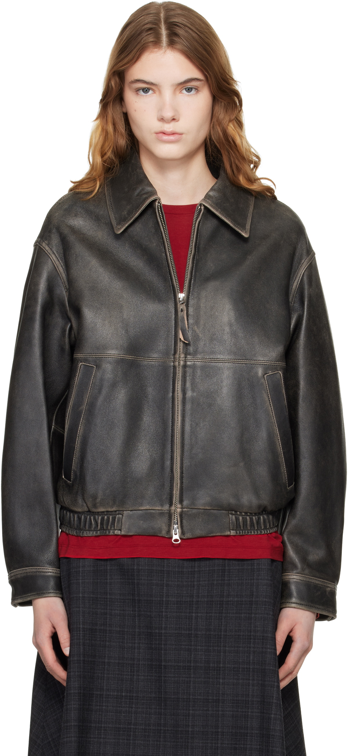 【新品未使用】DUNST OVERSIZED LEATHER レザージャケット Dunst Black Oversized Leather Jacket Dunst