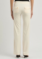 Juicy Couture Del Ray Logo-embroidered Velour Sweatpants Cream
