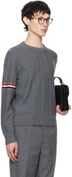 Thom Browne Gray Pinched Seam Sweater