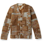 Séfr - Gote Patchwork Open-Knit Cardigan - Brown