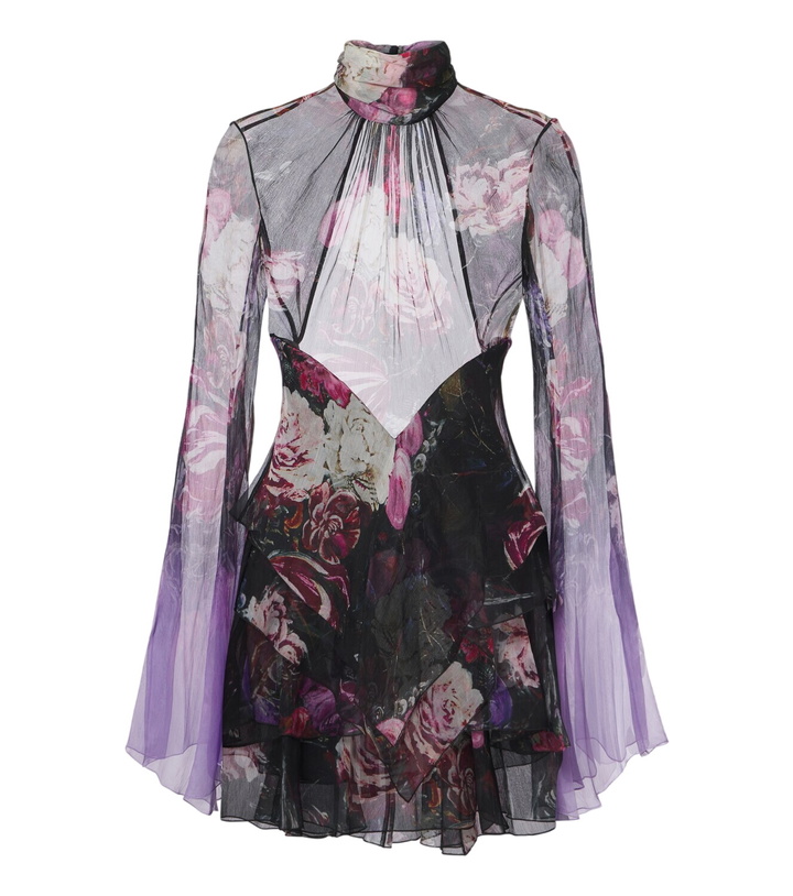 Photo: Roberto Cavalli Floral open-back silk minidress