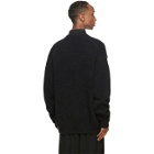 Lemaire Black Wool Hairy Oversized Cardigan