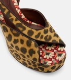 Etro 120 leopard-print canvas platform sandals