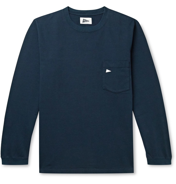 Photo: Pilgrim Surf Supply - Logo-Print Cotton-Jersey T-Shirt - Blue