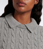 Polo Ralph Lauren Cable-knit wool and cashmere polo sweater