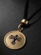 Jacquie Aiche - Thunderbird 14-Karat Gold, Enamel and Cord Pendant Necklace