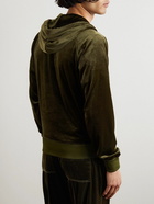 TOM FORD - Velvet Zip-Up Hoodie - Green