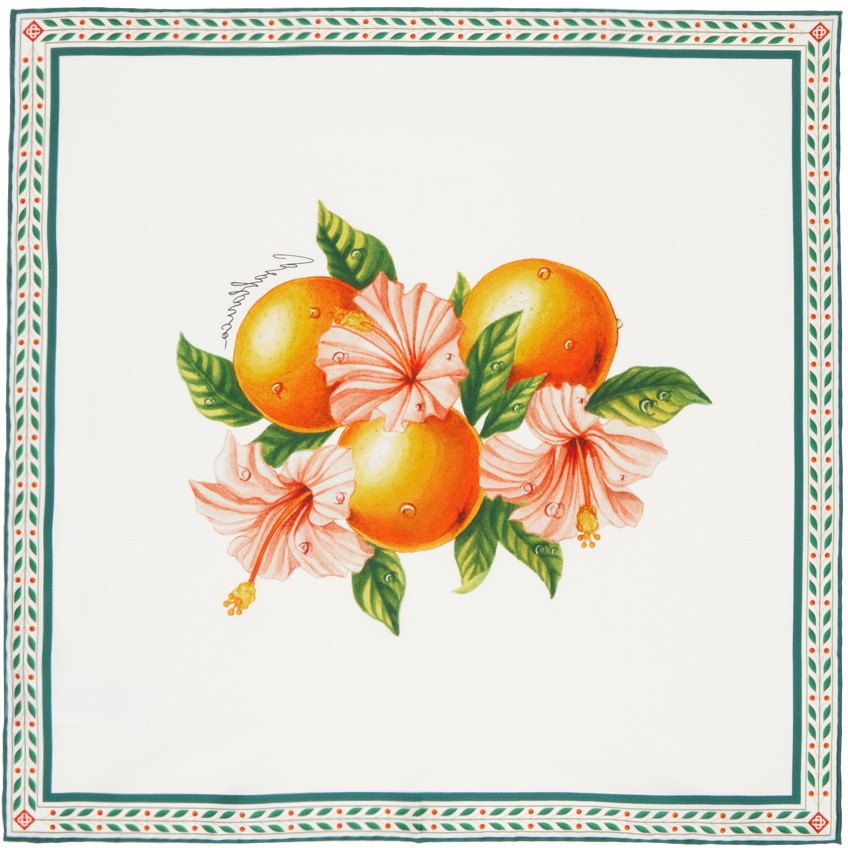 Casablanca White Printed Scarf