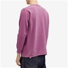 Velva Sheen Men's Long Sleeve Pigment Dyed Pocket T-Shirt in Plum